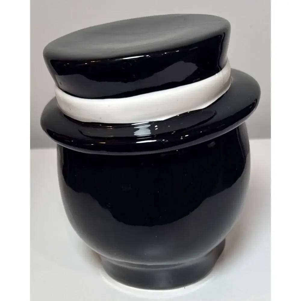 Dia De Los Muertos Sugar Skull Ceramic Canister Jar w/ Lid Top Hat Unused